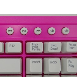 Teclado Multimedia USB Perixx 203 Pink (ES)