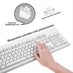 Teclado Completo/Full Size USB Perixx 106 blanco