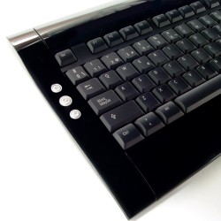 Teclado Multimedia USB Perixx 302 Negro Cristal (ES)