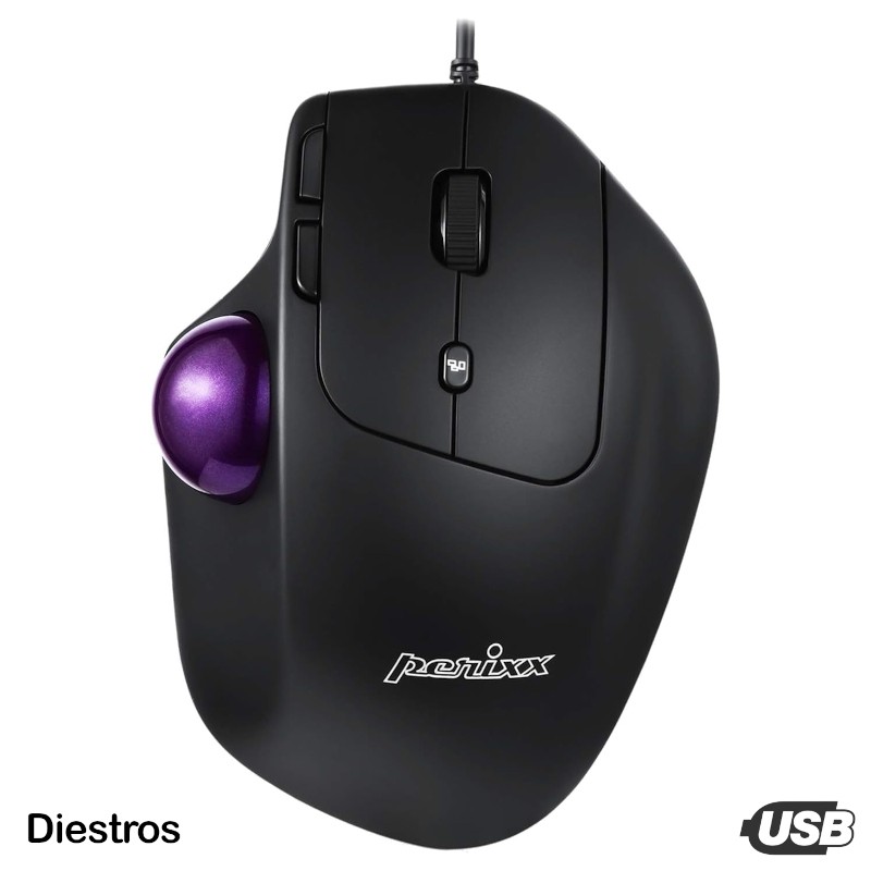 Ratón Trackball Ergonómico USB Perixx 520 Diestros
