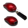 PERIMICE-602 Ratón Mini.  Wireless. Rojo.  Detalle receptor escamoteable