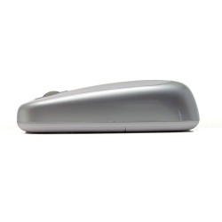 PERIMICE-708 Ratón Wireless. Blanco brillo y plata. Vista perfil